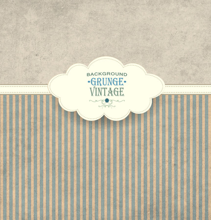 Vintage Frame With Cloud Grunge Striped Background And Title Inscriptionのイラスト素材