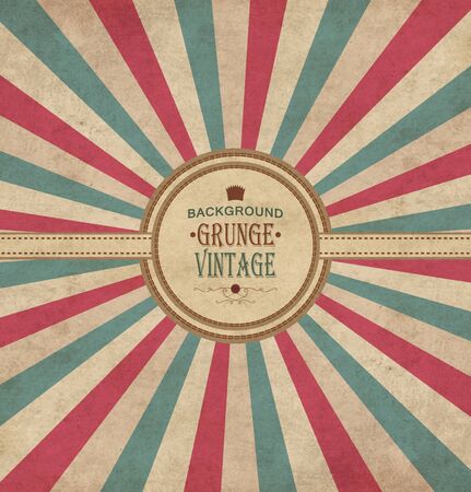 Vintage Frame With Grunge Radiant Background And Title Inscriptionのイラスト素材