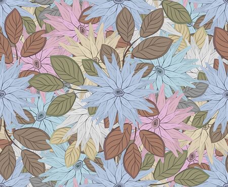 Floral Seamless Colored Pattern Ornamentのイラスト素材