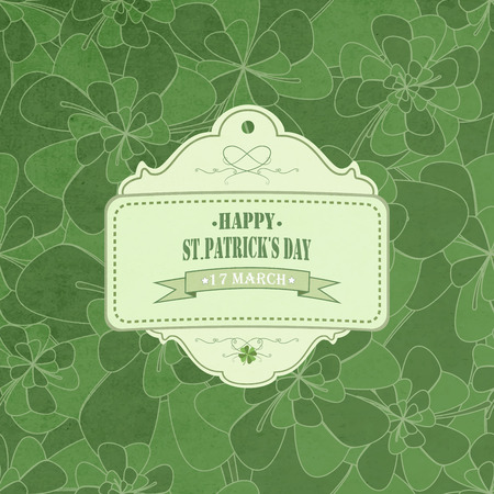 Saint Patrick's Seamless Pattern With Cloversのイラスト素材