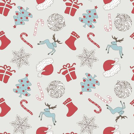 Abstract Cute Holiday Christmas Seamless Patternのイラスト素材