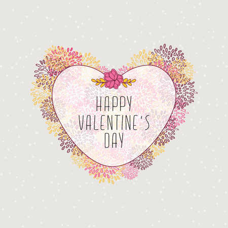 Valentine's Card With Hearts And Snowのイラスト素材