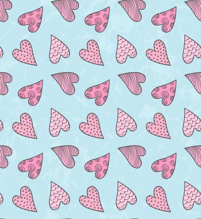 Abstract Seamless Valentine's Cute Pattern With Heartsのイラスト素材
