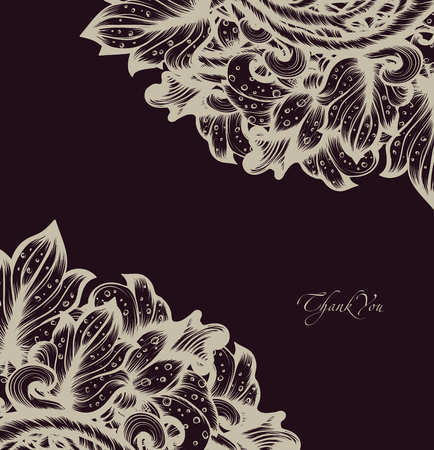 Hand Drawn Sketch Vintage Floral Vector Design With Flowers And Leavesのイラスト素材