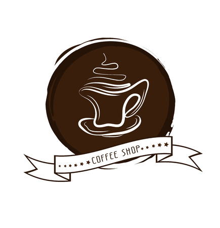 Vector illustration of cup of hot coffee. Concept image of coffeehouse, restaurant, menu, cafe, coffee shopのイラスト素材