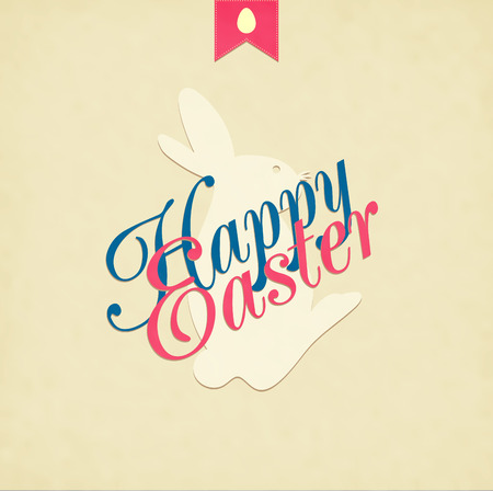 Easter Hand Drawn Egg With Text On Grunge Backgroundのイラスト素材