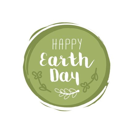 Earth Day Floral Vector Poster Wirh Flowers And Leavesのイラスト素材
