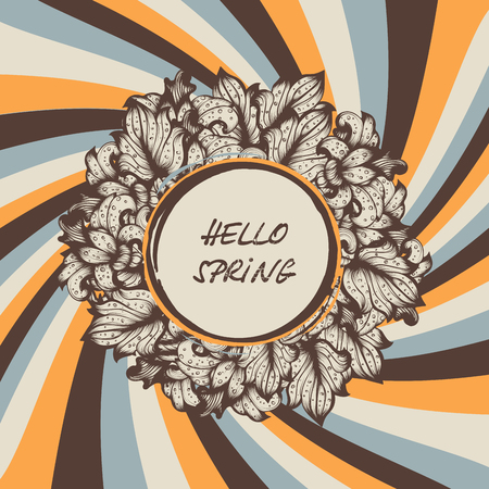 Vintage Floral Vector Spring Radiant Backgroundのイラスト素材