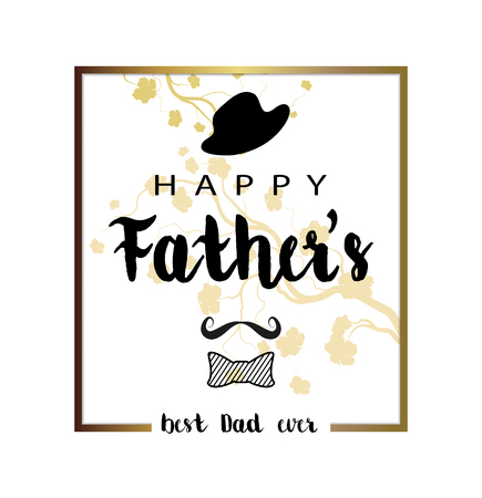 Happy Fathers Day greeting design card with ornate frameのイラスト素材