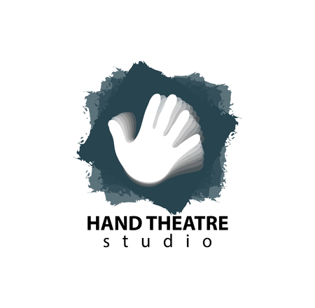 Set of plastic hands theatre studio logo design with glovesのイラスト素材