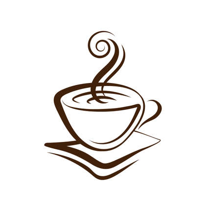 Illustration of a cup of coffee isolated on a white backgroundのイラスト素材