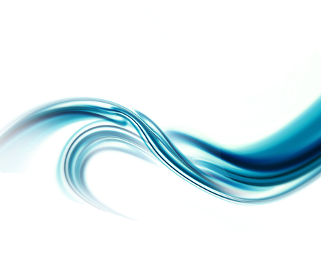 Bright blue and white modern futuristic background with abstract wavesの写真素材