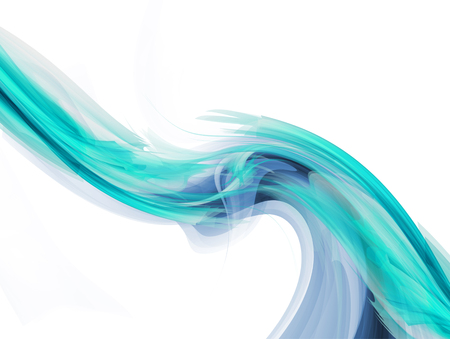 Bright blue and green modern futuristic background with abstract wavesの写真素材