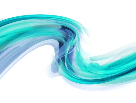 Bright blue and green modern futuristic background with abstract wavesの写真素材