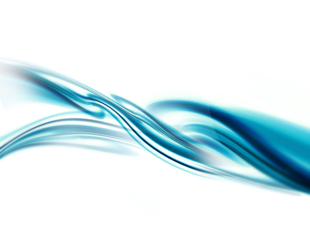 Bright blue and white modern futuristic background with abstract wavesの写真素材