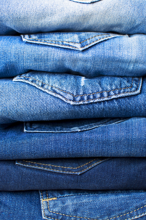 Detail of nice blue jeans. Blue jean background. Blue denim jeans texture. Jeans background. Clothing, Fashionの写真素材
