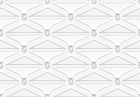 Seamless pattern White wooden hangers on white background minimalism style. Sale discount store shopping concept, design empty hanger. Creative fashion beauty feminine blog. Flat lay top view.の写真素材
