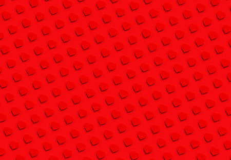 Pattern of Red gift box in the shape of heart on red background top view Flat lay. Creative...