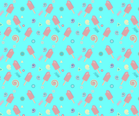 Ice cream pattern with multiple shapes elements. High quality photoの写真素材
