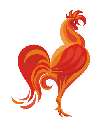 Fiery Rooster - a symbol of new 2017 on the Chinese horoscopeのイラスト素材