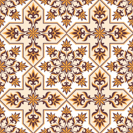 Arabesque. Pattern in Moorish style. Arab seamless texture. Element of design. Islamic background. Oriental ornament.のイラスト素材