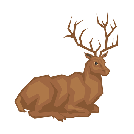 Vector image of a red deer. Isolated on a white backgroundのイラスト素材