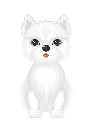 Vector image of a cute purebred dogs in cartoon style.のイラスト素材