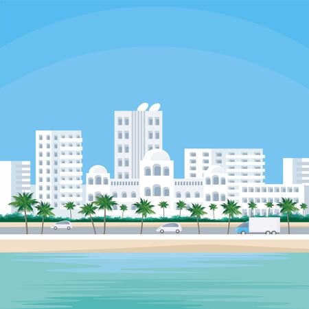 Abstract image of the southern seaside city.のイラスト素材