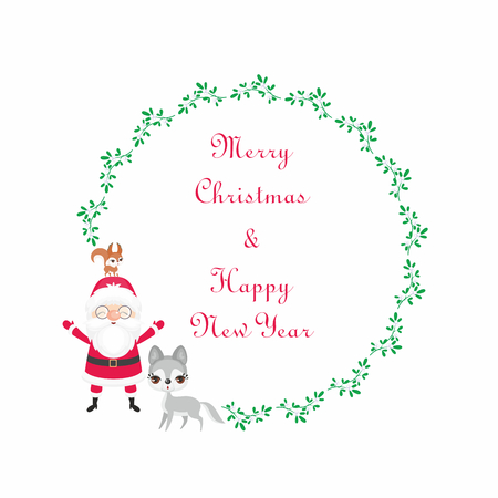 Merry Christmas and Happy New Year banner.のイラスト素材