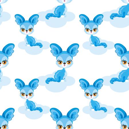 Children's colorful seamless pattern with the image of lovely fantastic animals. Vector backgroundのイラスト素材