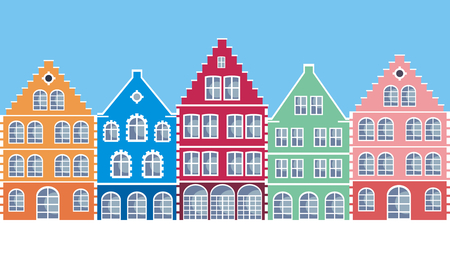 The image of a winter town. Vector background.のイラスト素材
