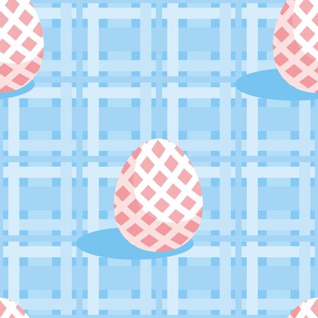 Seamless pattern with the image of Easter eggs. Vector background.のイラスト素材