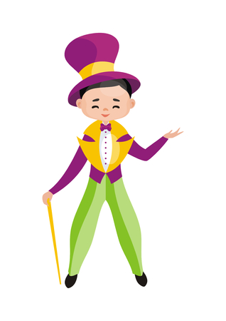 Mardi Gras vector illustration with the image of the boy in a carnival costume.のイラスト素材