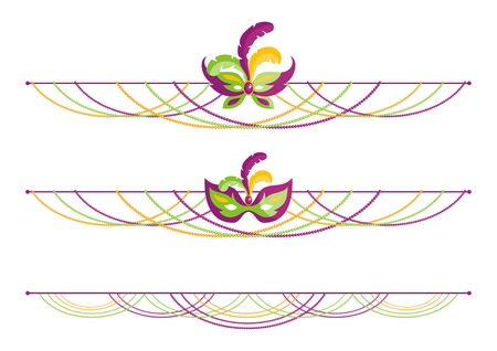 Mardi Gras traditional elements of carnival. Vector set.のイラスト素材