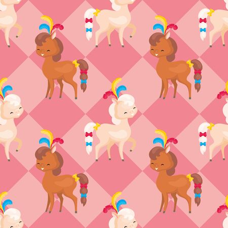 Children's seamless pattern with the image of circus trained animals. Colorful vector background.のイラスト素材