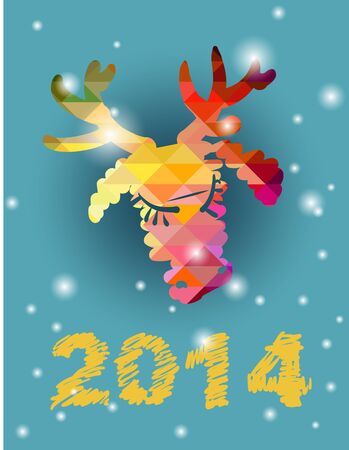 Christmas deer and New Year hand-painted decorationの写真素材