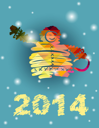 Chukchi Vector Christmas and New Year hand-painted decorationの写真素材