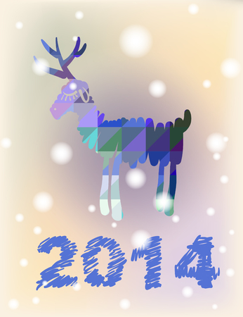 Christmas deer and New Year hand-painted decorationの写真素材