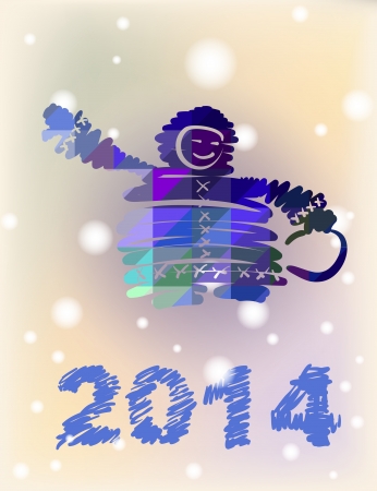 Chukchi Vector Christmas and New Year hand-painted decorationの写真素材