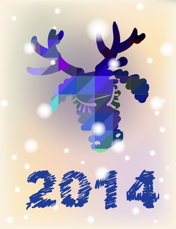 Christmas deer and New Year hand-painted decorationの写真素材