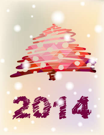 Christmas and New Year hand-painted decoration with Christmas treeの写真素材