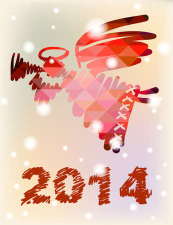 Christmas angel and New Year hand-painted decorationの写真素材