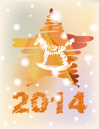 Christmas and New Year hand-painted decoration  A star with horse の写真素材