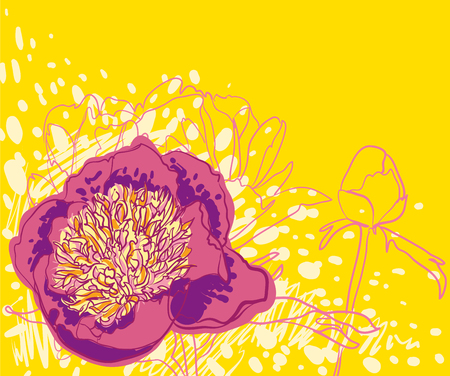  decorative image peony flowersの写真素材
