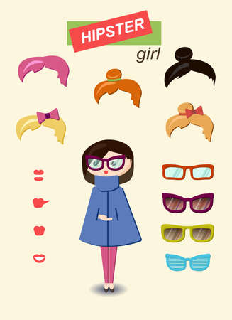 Hipster girlの写真素材