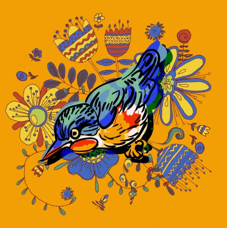 Vector drawing of the birdのイラスト素材