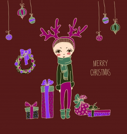 Christmas girlのイラスト素材