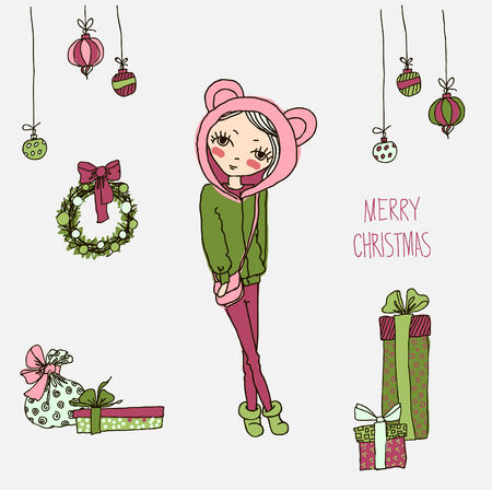 Christmas girlのイラスト素材