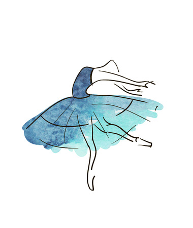 Vector hand drawing ballerina figureのイラスト素材