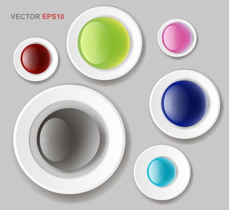 Web buttons for design. Vector white forms set.のイラスト素材